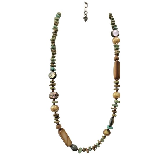 Silpada Sterling Silver Turquoise Shell Necklace Strand, 20" Long - Picture 5 of 7